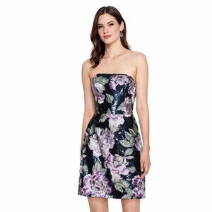 NWT Marchesa Notte Strapless Sequin Mini Cocktail Dress